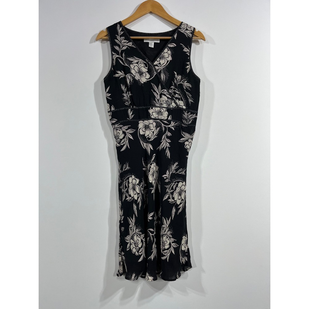 Petite Sophisticate Y2K Fairy Grunge Floral Faux Wrap Midi‎ Dress Womens 10 Boho